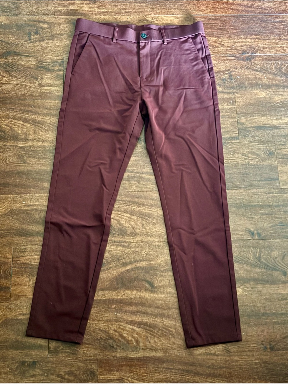 Men's Tailored Dress Pants in Deep Wine Burgundy